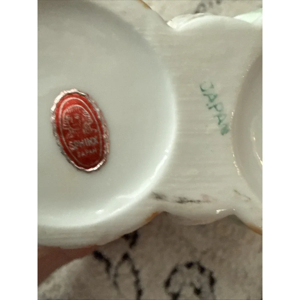 Vintage Salt And Pepper Shakers With Caddy  White Pink Roses Cottage Ceramic